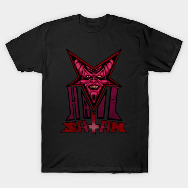 Hail Satan T-Shirt by forcefedartanddesign